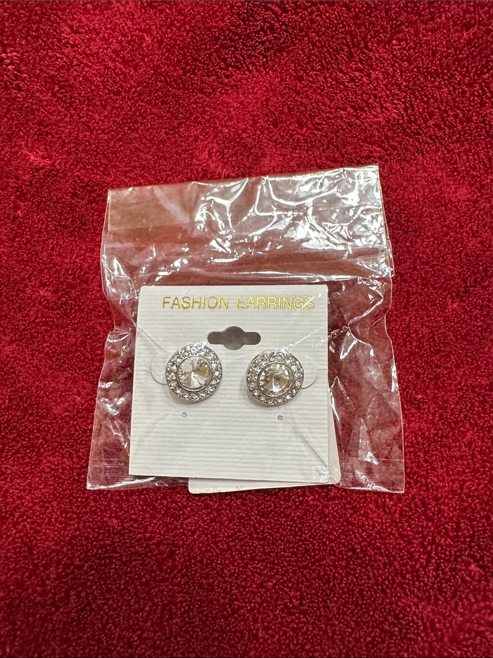 balera Silver Crystal Halo Stud Earrings